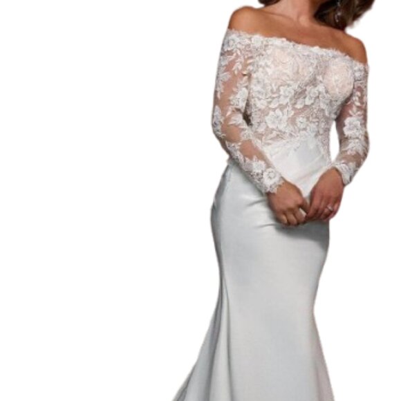 NWT Rachel Allan RB3218 Tulle Wedding Dress White Size 10 - Picture 1 of 6